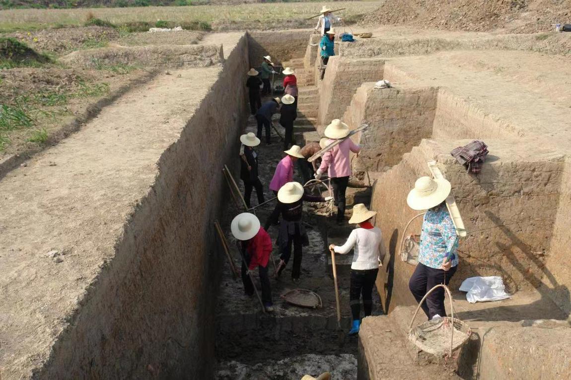 石家河遺址博物館項目建設工地，工人們正加緊施工（如圖）.jpg